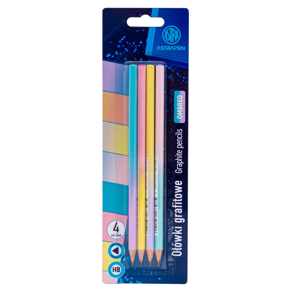 4ks - Obyčajná HB ceruzka AstraPEN Ombre, blister, 206023017