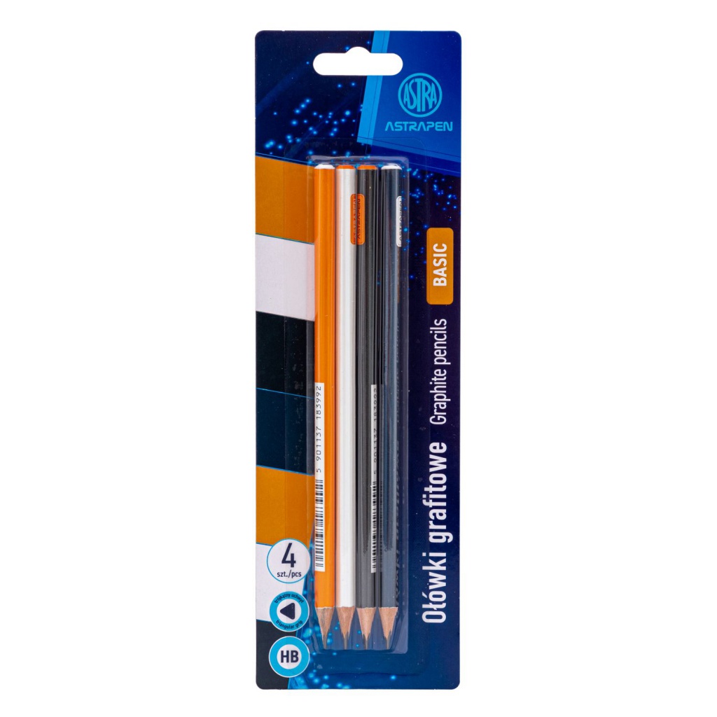 4ks - Obyčajná HB ceruzka AstraPEN Classic, blister, 206023018