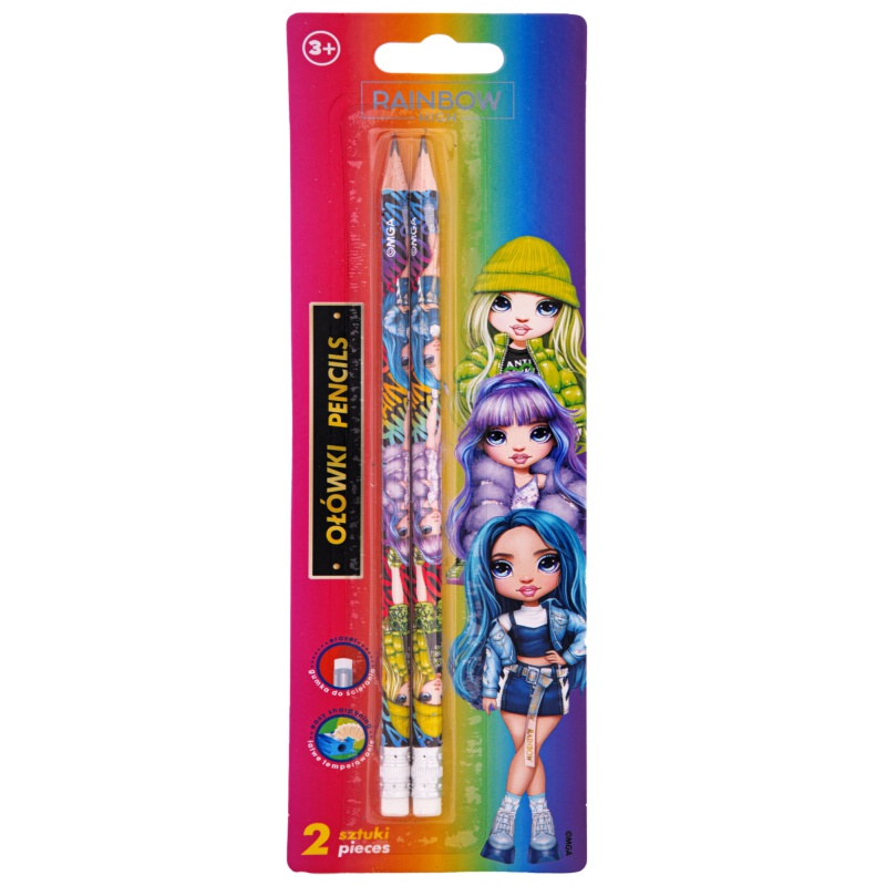 2ks - Obyčajná HB ceruzka s gumou Astra Rainbow High, blister, 206022003 2ks - Obyčajná HB ceruzka s gumou Astra Rainbow High, blister, 206022003
