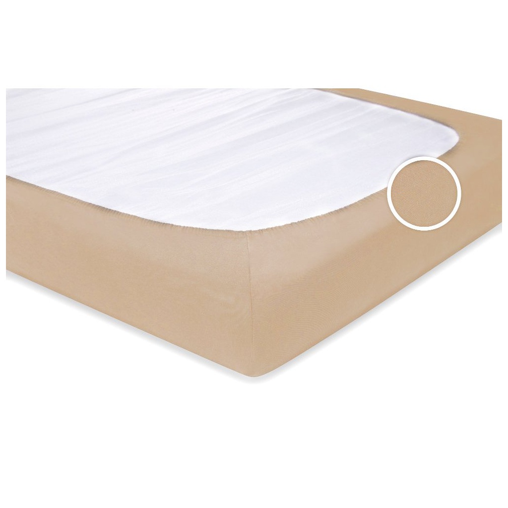 CARBOTEX Posteľné prestieradlo / plachta, Jersey Béžová, 90/200cm,MMT31