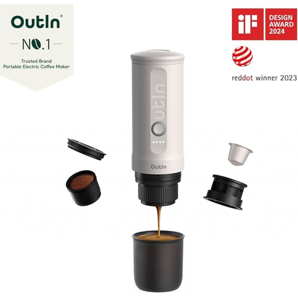 Outin Nano Portable Espresso Machine – Pearl White