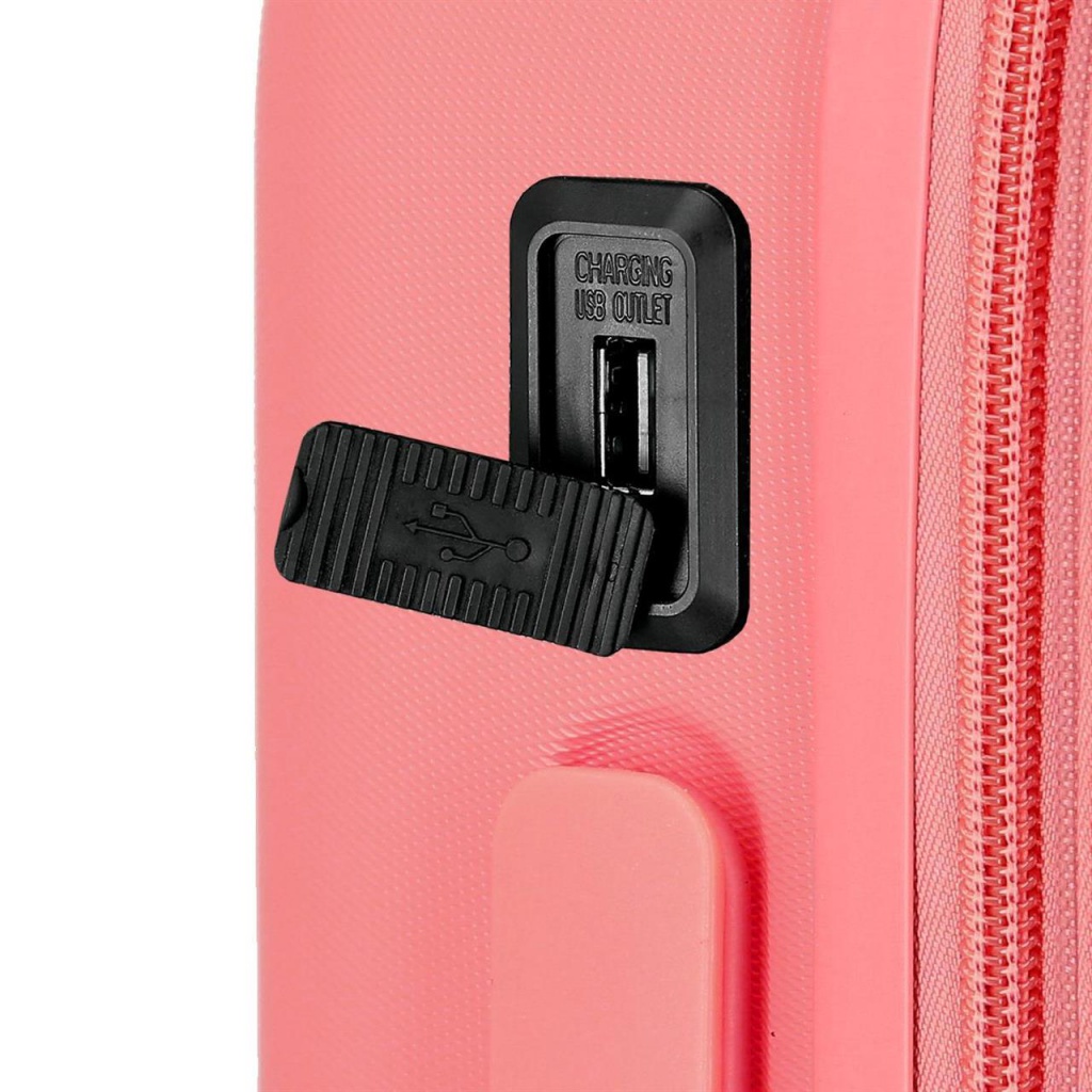 ABS cestovný kufor MINNIE MOUSE Happines Coral, 55x40x20cm, 37L, 3668622 (small exp.)