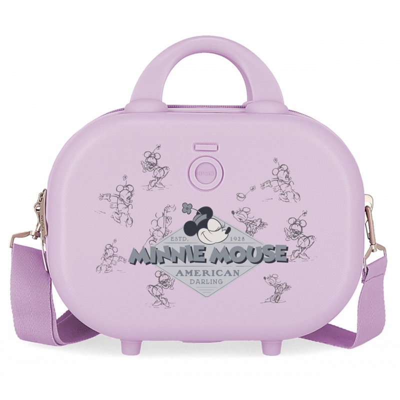 ABS Cestovný kozmetický kufrík MINNIE MOUSE Happiness Lila, 9L – praktický a elegantný kufrík na cesty