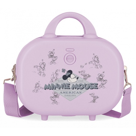 ABS Cestovní kosmetický kufřík MINNIE MOUSE Happines Lila, 21x29x15cm, 9L, 3663923