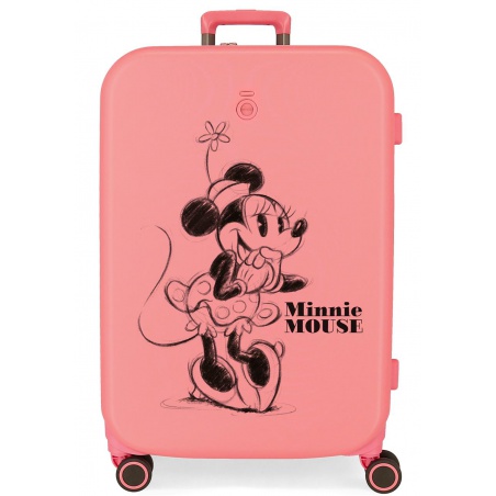 ABS cestovní kufr MINNIE MOUSE Happines Coral, 70x48x28cm, 79L, 3669222 (medium exp.)