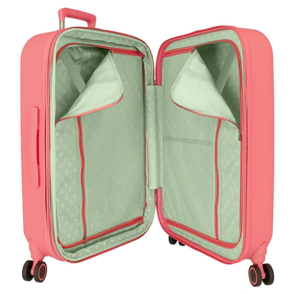 ABS cestovný kufor MINNIE MOUSE Happines Coral, 70x48x28cm, 79L, 3669222 (medium exp.)