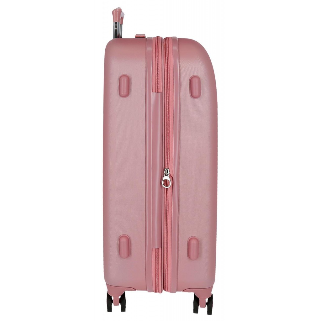 Sada luxusných ABS cestovných kufrov MOVOM Riga Pink – 70 cm / 55 cm, tiché kolieska, TSA zámok, zväčšenie objemu