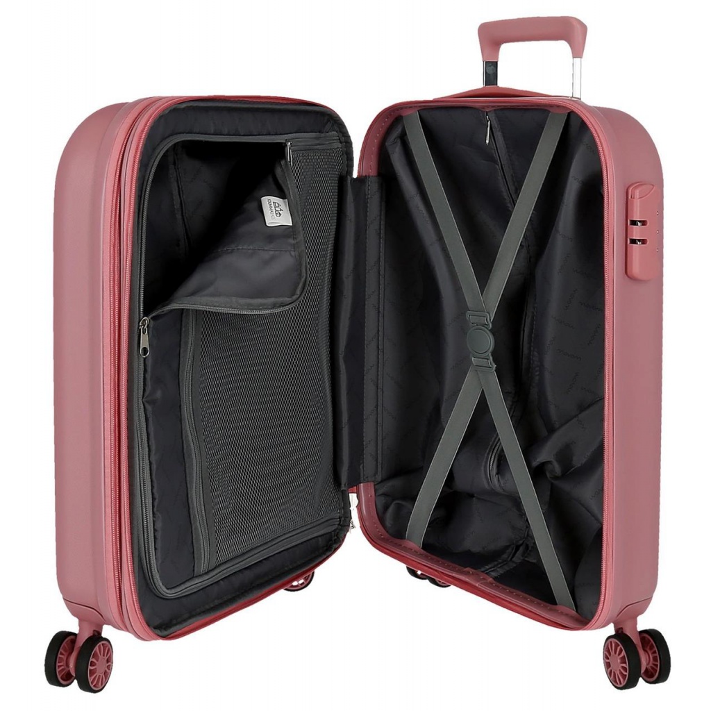 Sada luxusných ABS cestovných kufrov MOVOM Riga Pink – 70 cm / 55 cm, tiché kolieska, TSA zámok, zväčšenie objemu