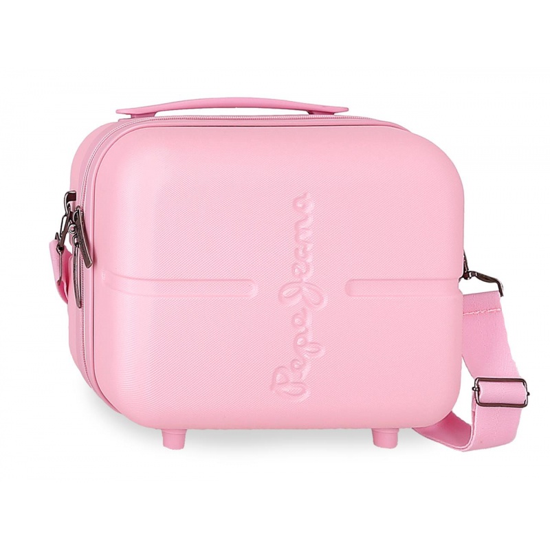 PEPE JEANS Highlight Light Pink, Cestovní kosmetický kufřík, 21x29x15cm, 768392C PEPE JEANS Highlight Light Pink, Cestovní kosmetický kufřík, 21x29x15cm, 768392C