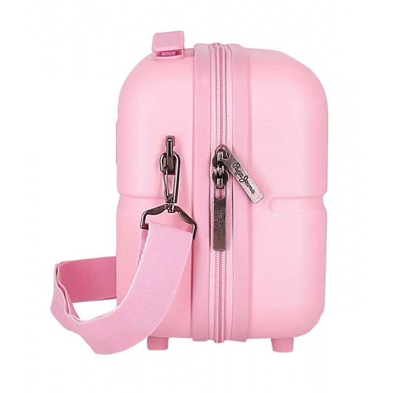 PEPE JEANS Highlight Light Pink, Cestovní kosmetický kufřík, 21x29x15cm, 768392C PEPE JEANS Highlight Light Pink, Cestovní kosmetický kufřík, 21x29x15cm, 768392C