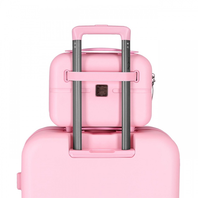 PEPE JEANS Highlight Light Pink, Cestovní kosmetický kufřík, 21x29x15cm, 768392C PEPE JEANS Highlight Light Pink, Cestovní kosmetický kufřík, 21x29x15cm, 768392C