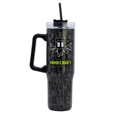 Nerezový termohrnek s brčkem Minecraft, 940ml, 75643