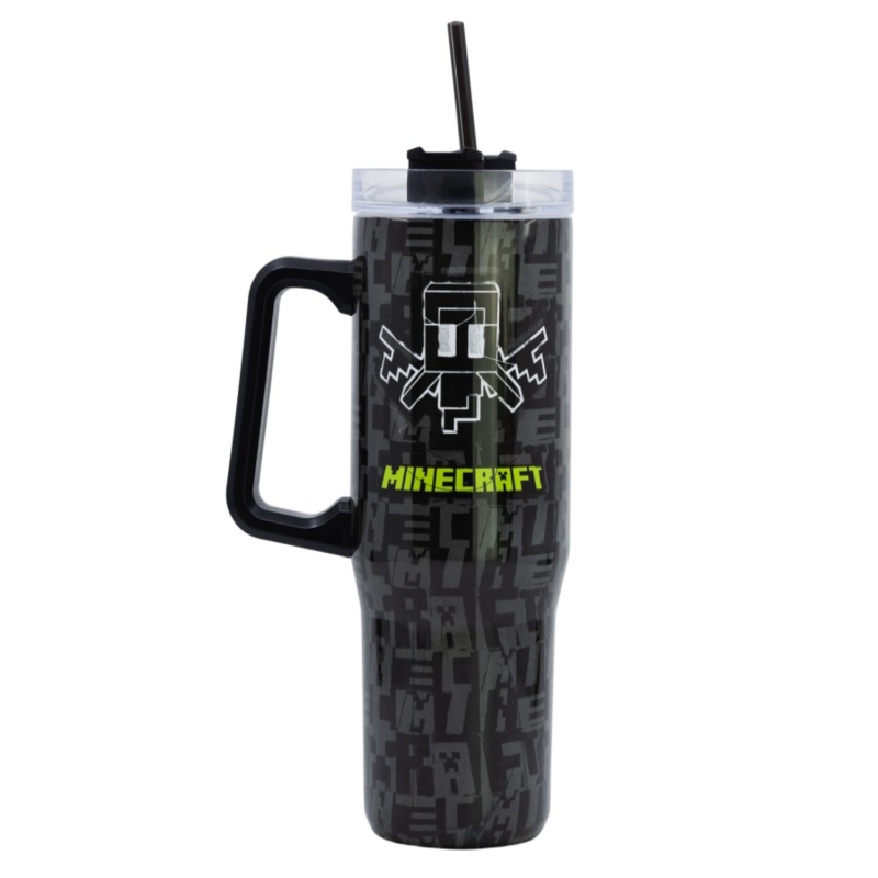 Nerezový termohrnek s brčkem Minecraft, 940ml, 75643