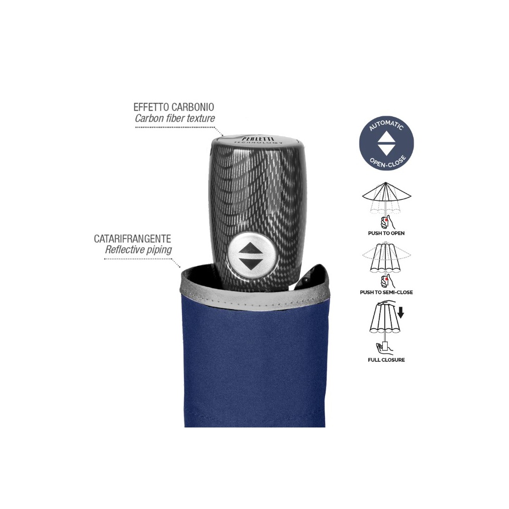 Plnoautomatický reflexní skládací deštník Perletti Technology, 21801