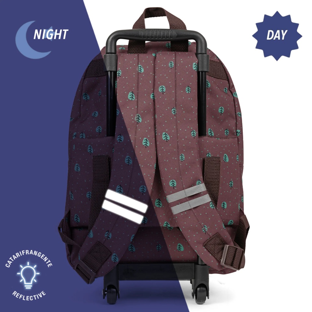 Detský batoh na kolieskach Perletti Green, Fox & Hedgehog, 14403