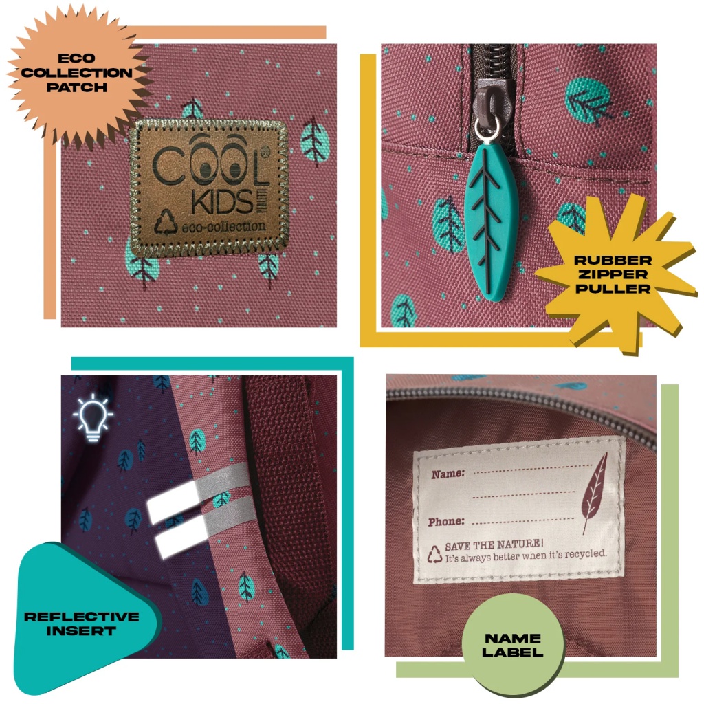 Detský batoh na kolieskach Perletti Green, Fox & Hedgehog, 14403