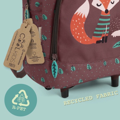 Dětský batoh na kolečkách Perletti Green, Fox & Hedgehog 14403 Dětský batoh na kolečkách Perletti Green, Fox & Hedgehog 14403