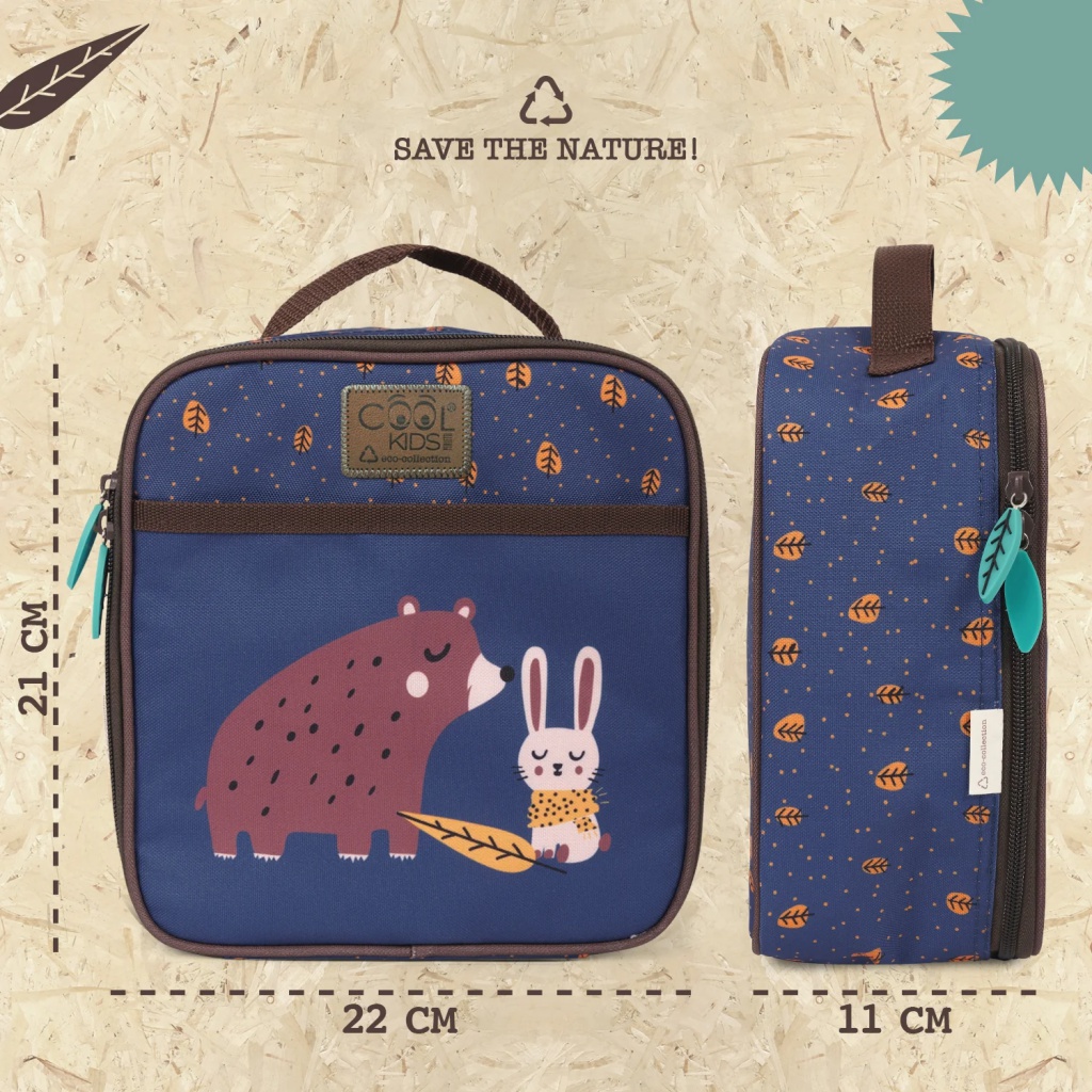 Detský termo box na desiatu Perletti Green, Bear & Rabbit, 14405