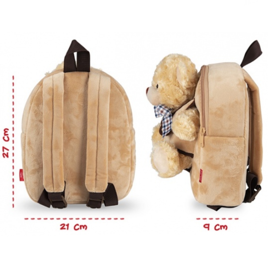 Detský plyšový batoh s odnímateľnou hračkou Perletti Toys, MACKO, 13042