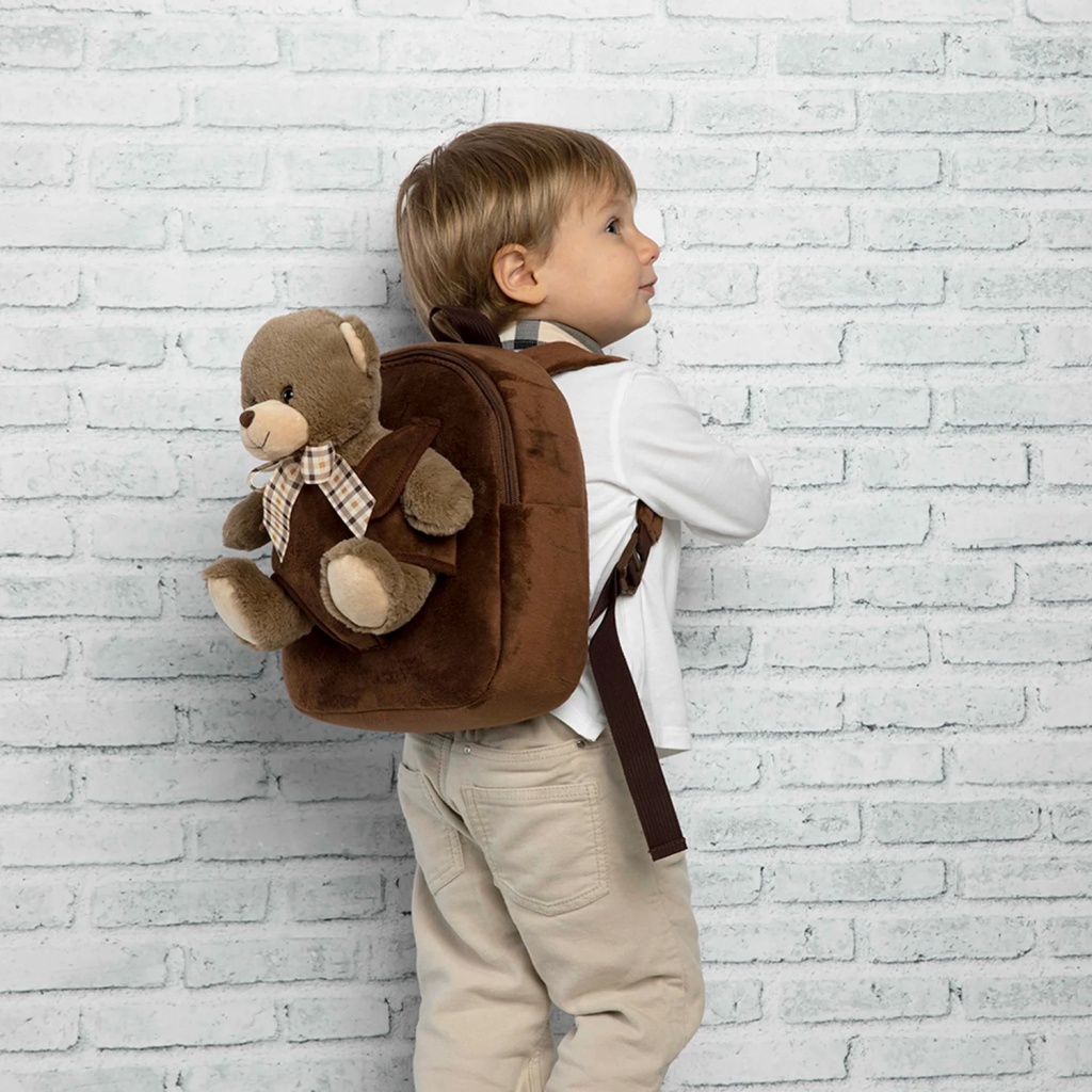 Dětský plyšový batoh s odnímatelnou hračkou Perletti Toys, MEDVÍDEK, 13042