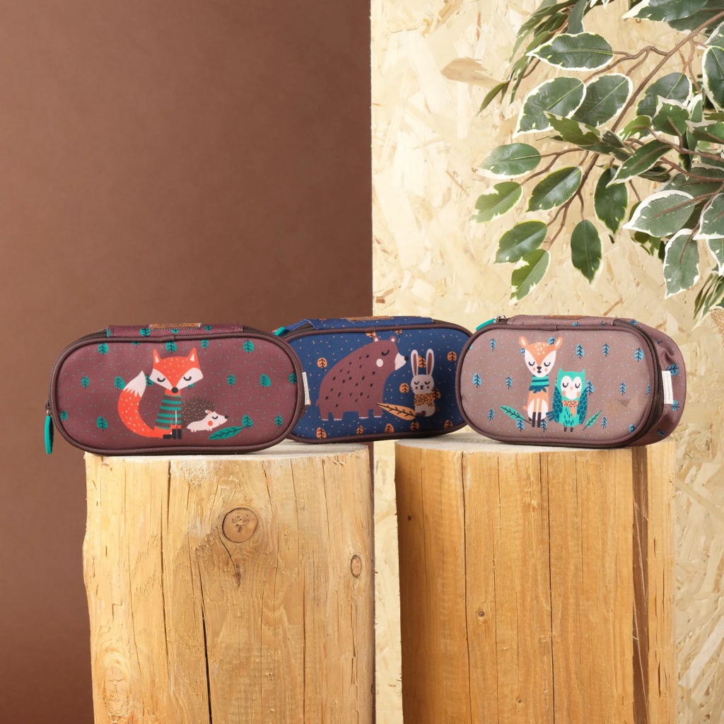 Školský peračník / puzdro Perletti Green, Owl & Fawn, 14408