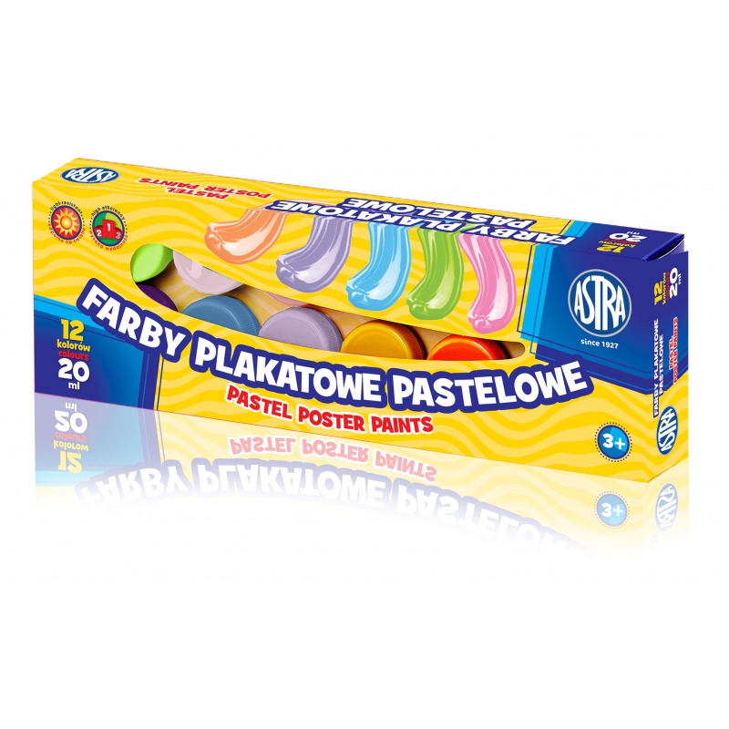 Pastelové temperové farby v tégliku Astra, 12x20ml, 301118001 Pastelové temperové farby v tégliku Astra, 12x20ml, 301118001