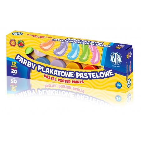 Pastelové temperové farby v tégliku Astra, 12x20ml, 301118001