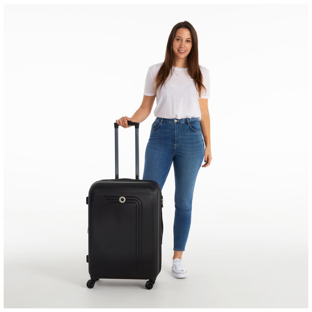 Luxusná sada ABS cestovných kufrov MOVOM Riga Black – 70 cm / 55 cm, moderný dizajn, tiché kolieska, TSA zámok