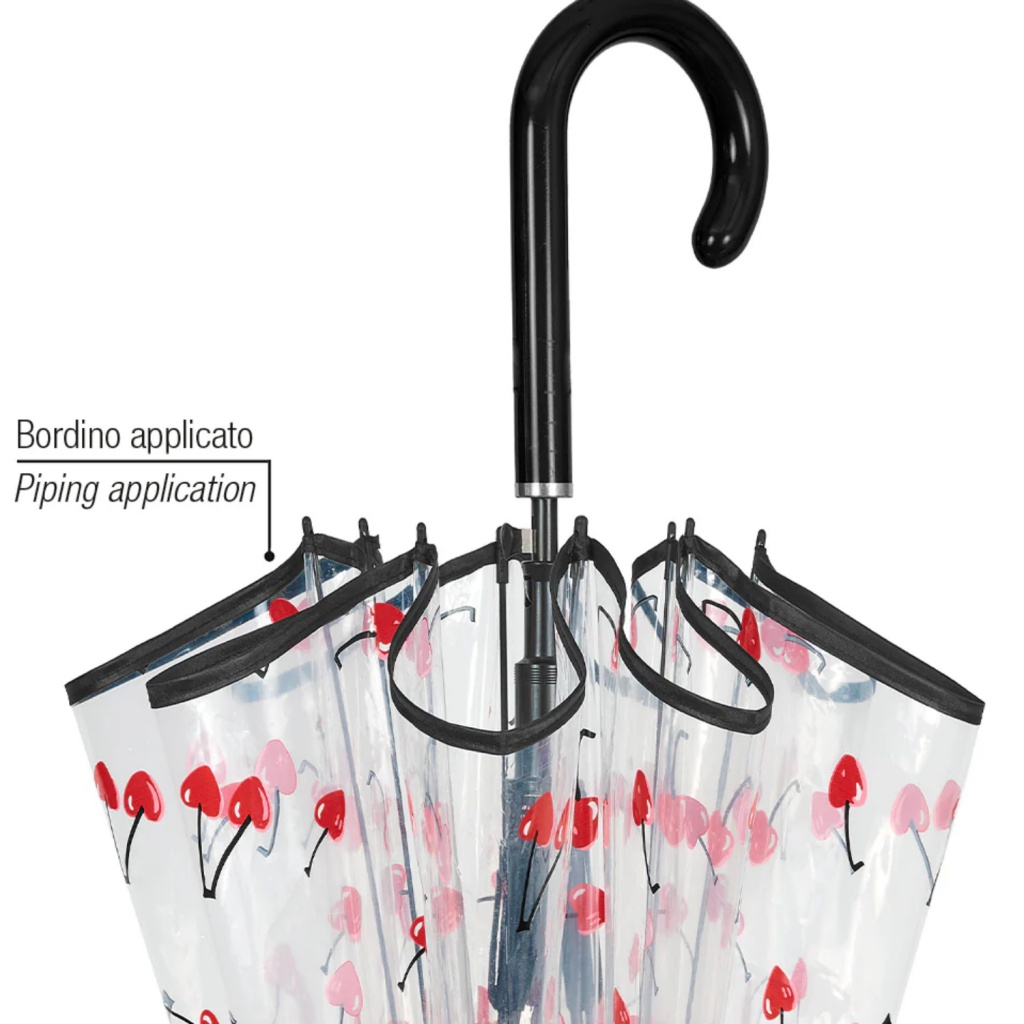 Dámský průhledný deštník s třešněmi Perletti Time, 26446