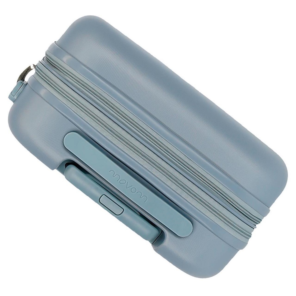 Sada luxusných ABS cestovných kufrov MOVOM Riga Sky Blue – 70 cm / 55 cm, tiché kolieska, TSA zámok, zväčšenie objemu