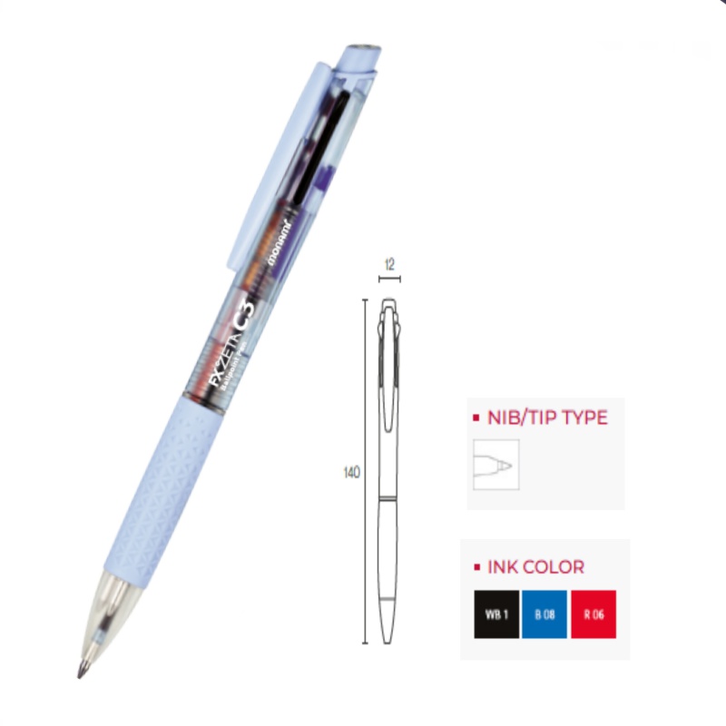Viacfarebné guľôčkové pero 3v1, Monami FX Zeta C3, 0,38mm Viacfarebné guľôčkové pero 3v1, Monami FX Zeta C3, 0,38mm