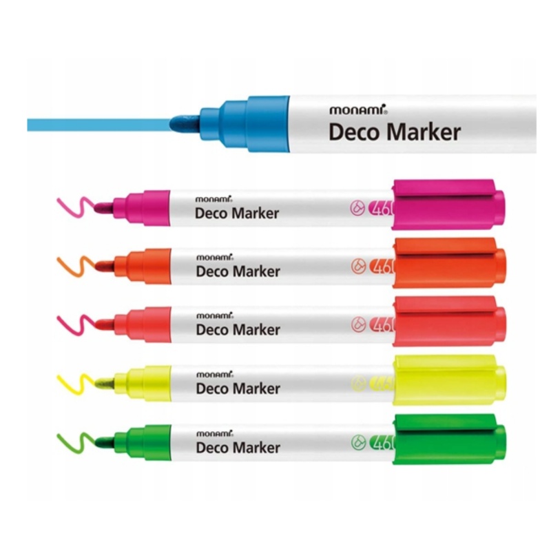 Sada akrylových popisovačov Monami Deco Marker 460 - Fluorescent set, 6ks, 2mm Sada akrylových popisovačov Monami Deco Marker 460 - Fluorescent set, 6ks, 2mm