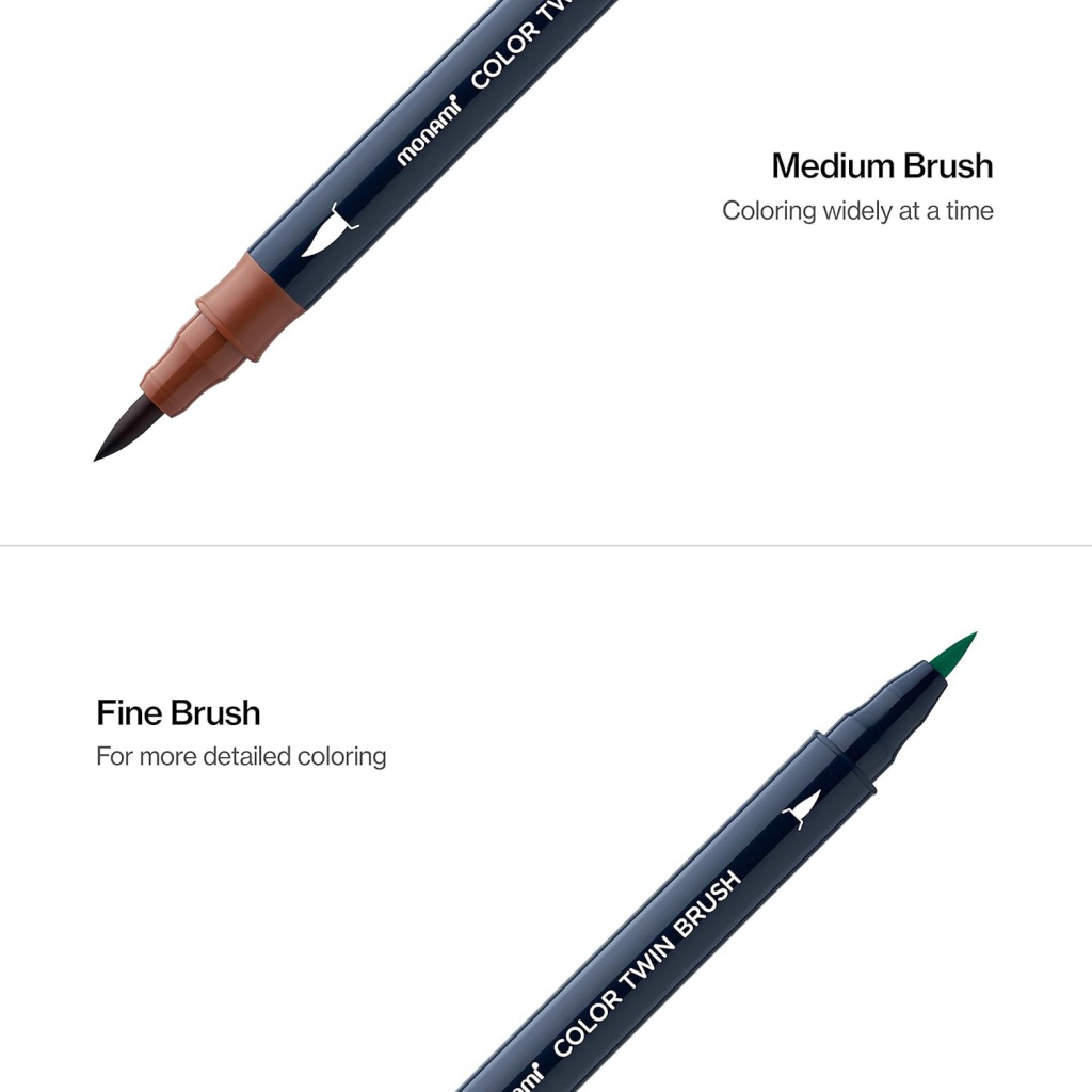 Sada popisovačov na kaligrafiu a ilustrácie Monami Color Twin Brush - Forest set, 6ks