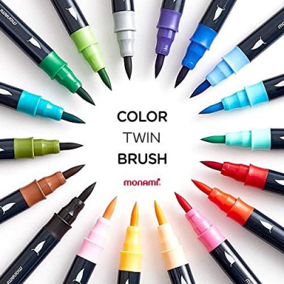 Sada popisovačů pro kaligrafii a ilustrace Monami Color Twin Brush - Forest set, 6ks Sada popisovačů pro kaligrafii a ilustrace Monami Color Twin Brush - Forest set, 6ks