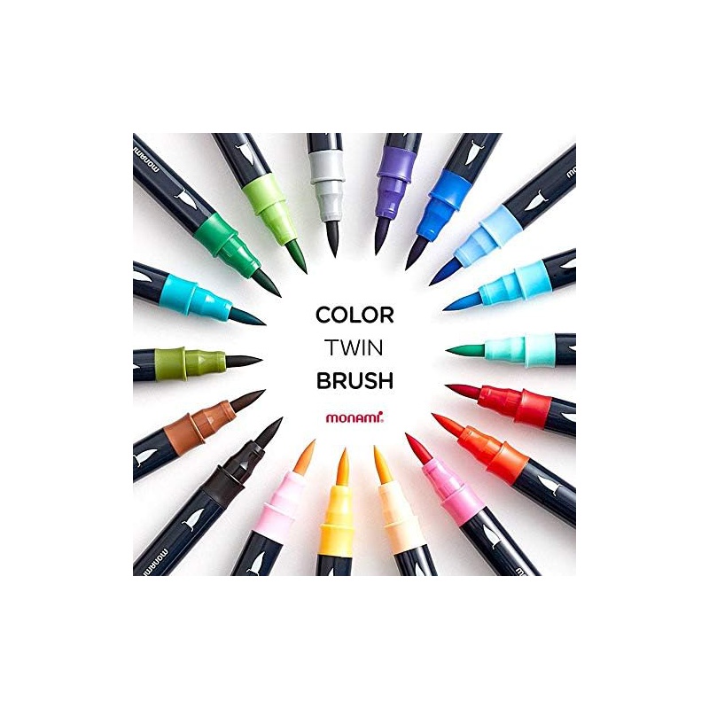 Sada popisovačů pro kaligrafii a ilustrace Monami Color Twin Brush - Forest set, 6ks Sada popisovačů pro kaligrafii a ilustrace Monami Color Twin Brush - Forest set, 6ks