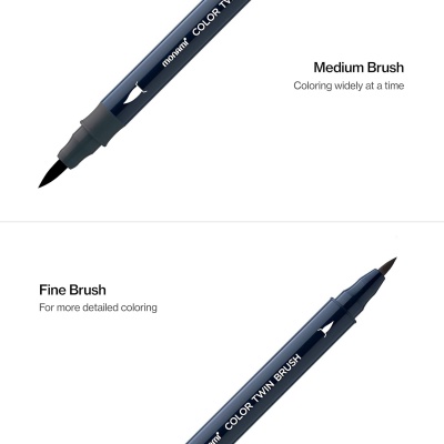 Sada popisovačů pro kaligrafii a ilustrace Monami Color Twin Brush - Grey set, 6ks Sada popisovačů pro kaligrafii a ilustrace Monami Color Twin Brush - Grey set, 6ks