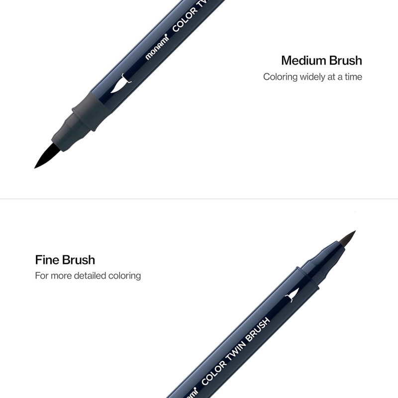 Sada popisovačů pro kaligrafii a ilustrace Monami Color Twin Brush - Grey set, 6ks Sada popisovačů pro kaligrafii a ilustrace Monami Color Twin Brush - Grey set, 6ks