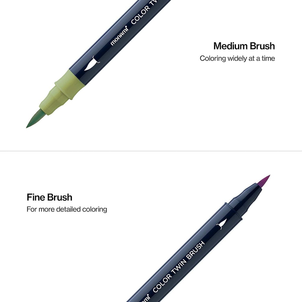 Sada popisovačov na kaligrafiu a ilustrácie Monami Color Twin Brush - Pastel set, 6ks
