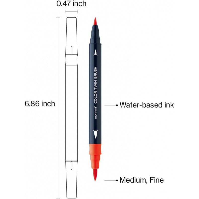 Sada popisovačů pro kaligrafii a ilustrace Monami Color Twin Brush - Flower set, 6ks Sada popisovačů pro kaligrafii a ilustrace Monami Color Twin Brush - Flower set, 6ks