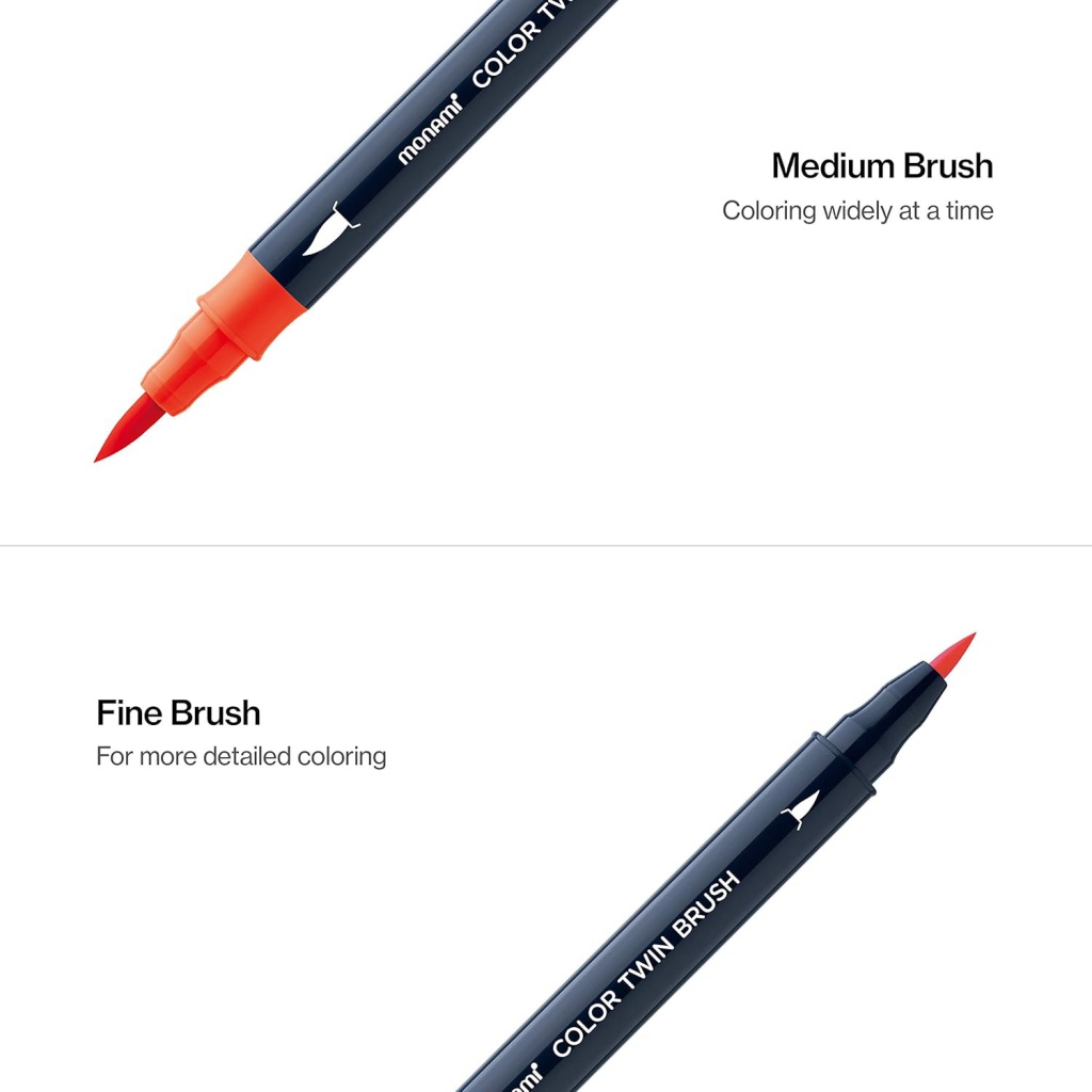 Sada popisovačov na kaligrafiu a ilustrácie Monami Color Twin Brush - Flower set, 6ks