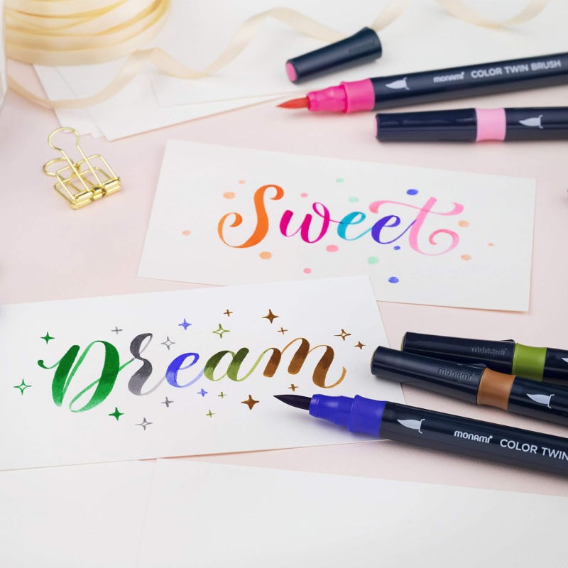 Sada popisovačov na kaligrafiu a ilustrácie Monami Color Twin Brush - Flower set, 6ks Sada popisovačov na kaligrafiu a ilustrácie Monami Color Twin Brush - Flower set, 6ks