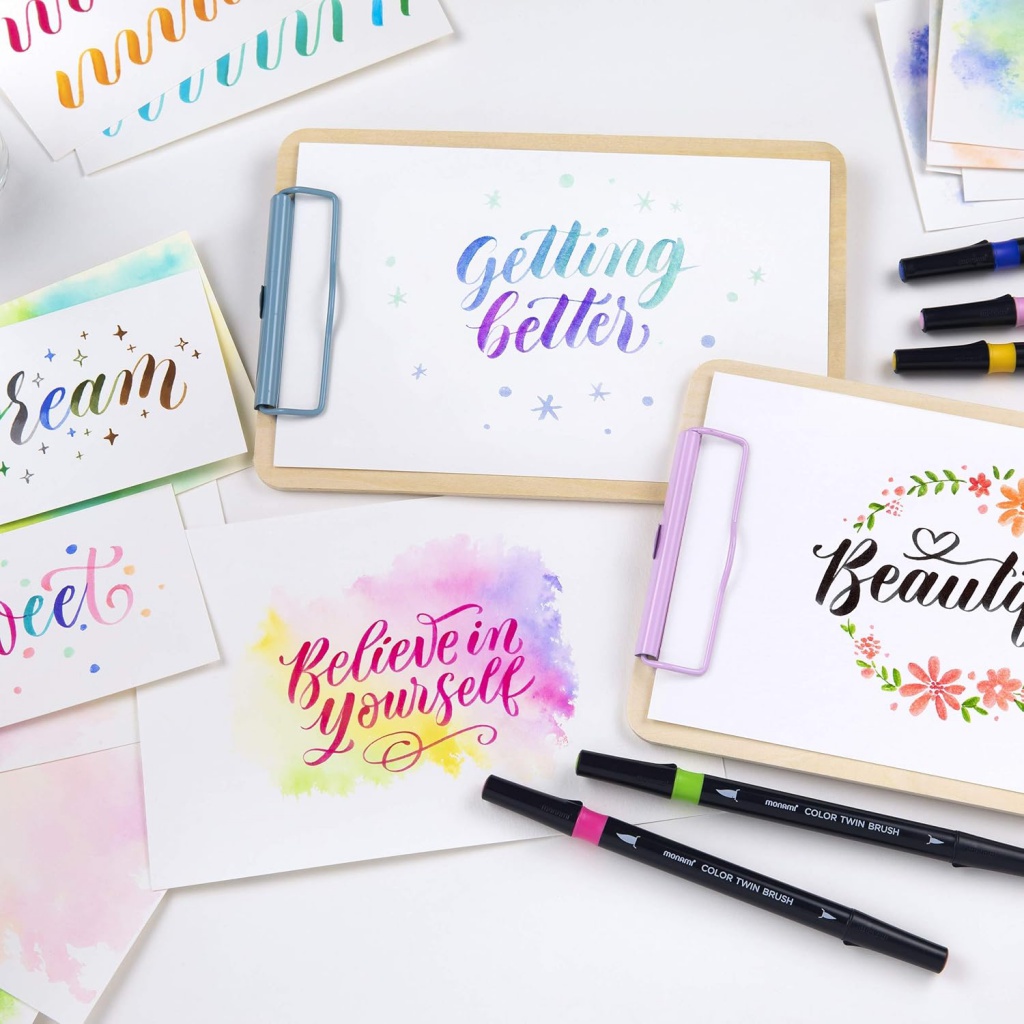 Sada popisovačů pro kaligrafii a ilustrace Monami Color Twin Brush - Flower set, 6ks