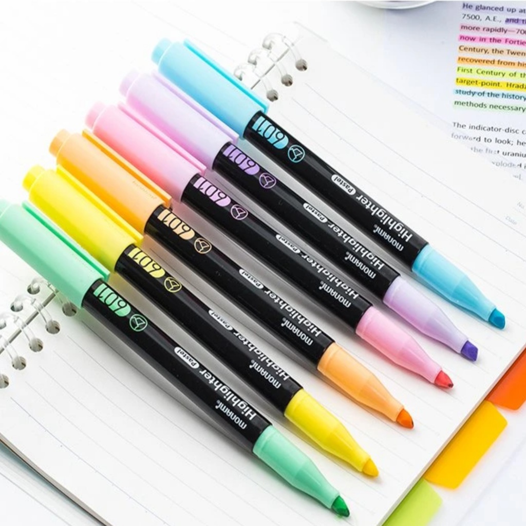 Sada pastelových zvýrazňovačů Monami 601, šikmý hrot, 4ks