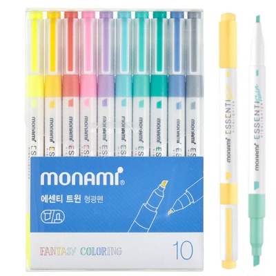 Sada oboustranných zvýrazňovačů Monami Essenti Twin - Fantasy Colouring, 10ks Sada oboustranných zvýrazňovačů Monami Essenti Twin - Fantasy Colouring, 10ks