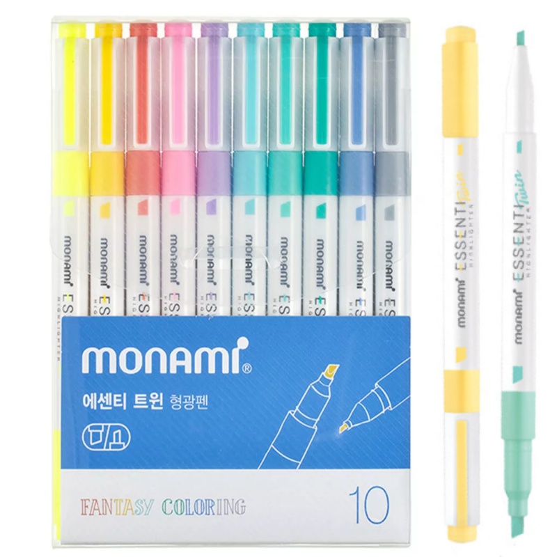 Sada oboustranných zvýrazňovačů Monami Essenti Twin - Fantasy Colouring, 10ks Sada oboustranných zvýrazňovačů Monami Essenti Twin - Fantasy Colouring, 10ks