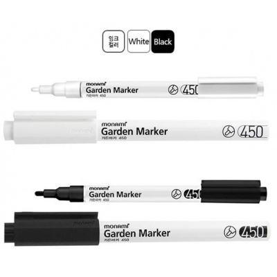 Permanentní zahradní popisovač Monami Garden Marker 450, 1,2mm, Bílý