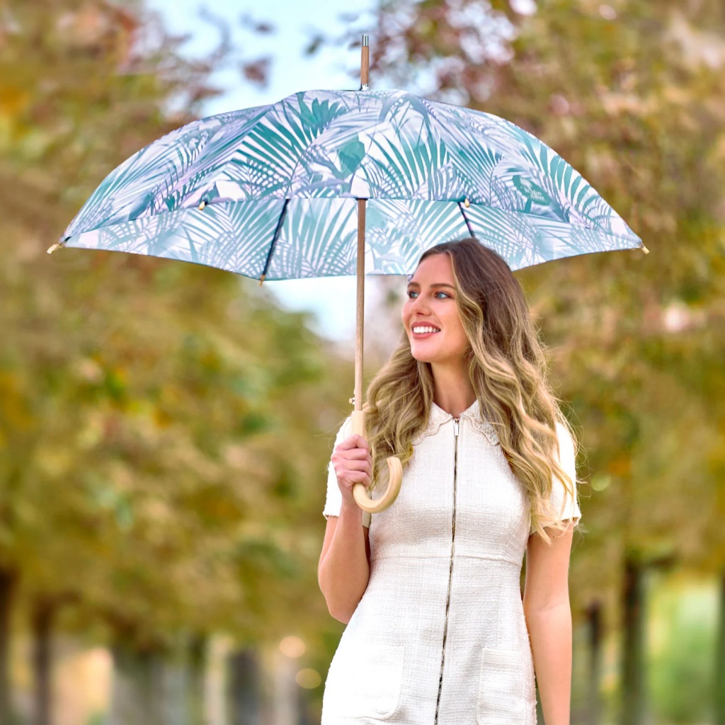 Elegantní skládací dámský deštník Perletti Green "Kenzia", 19158