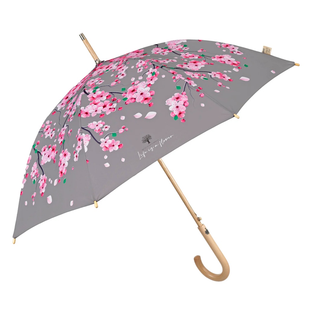 Elegantný dámsky dáždnik  Perletti Green "Fiore Di Pesco", 19155