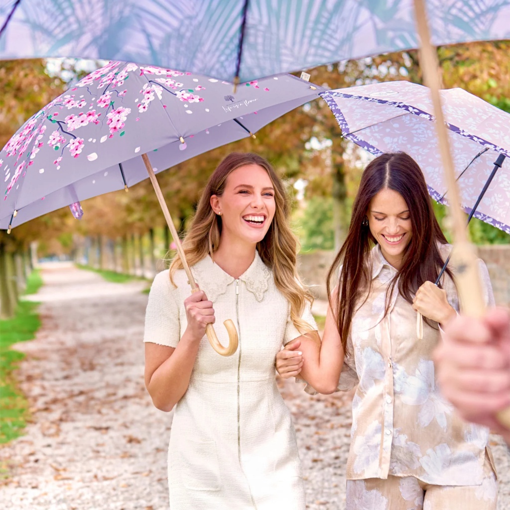 Elegantný dámsky dáždnik  Perletti Green "Fiore Di Pesco", 19155