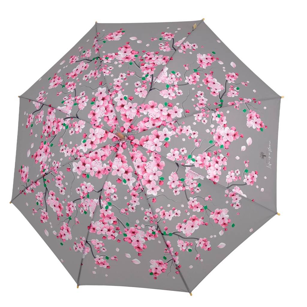 Elegantní dámský deštník Perletti Green "Fiore Di Pesco", 19155